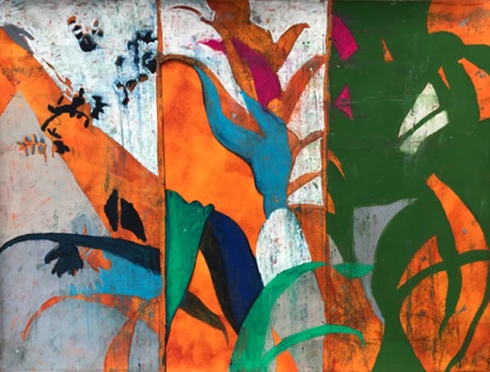 Leaf Forms on Gold;
2017; watercolor and oil pastel on paper, 18 x 24" Leaf Forms on Gold;
2017; watercolor and oil pastel on paper, 18 x 24"